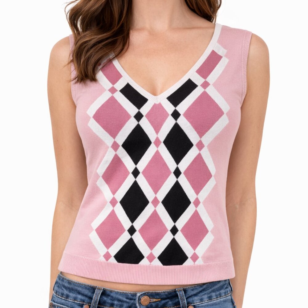 Y2K Vintage The Limited Sweater Vest Women’s Medium Pink Academia Preppy School